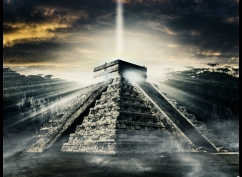 Maya Pyramide Lichtstrahl